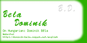 bela dominik business card