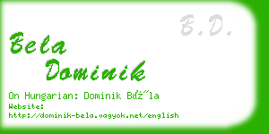 bela dominik business card